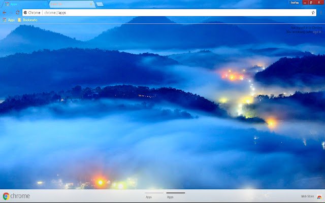 Blue Fog Mountain Scenic من متجر Chrome الإلكتروني ليتم تشغيله باستخدام OffiDocs Chromium عبر الإنترنت
