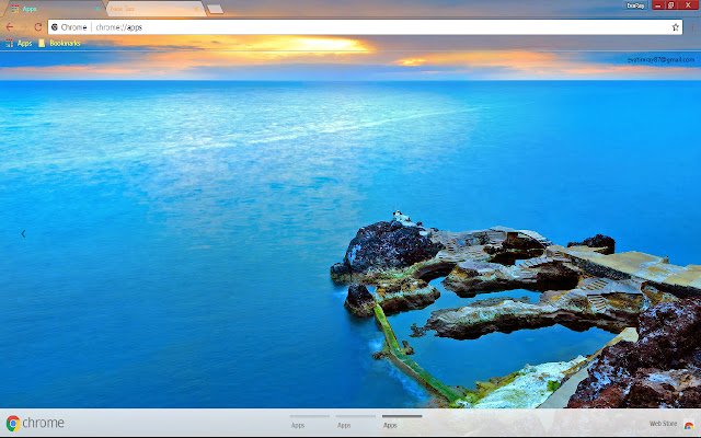 Blue Horizon Scenic Sea Sky dal web store di Chrome da eseguire con OffiDocs Chromium online