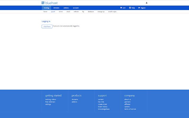 התחברות אוטומטית של BlueHost cPanel מחנות האינטרנט של Chrome להפעלה עם OffiDocs Chromium באינטרנט