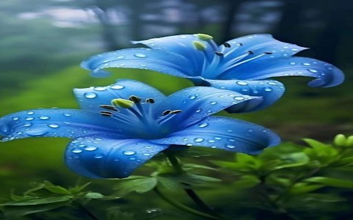 Blue lilies wallpaper  from Chrome web store to be run with OffiDocs Chromium online