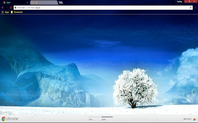 Blue Lonely Snow Tree White Winter จาก Chrome เว็บสโตร์ที่จะใช้งานร่วมกับ OffiDocs Chromium ออนไลน์