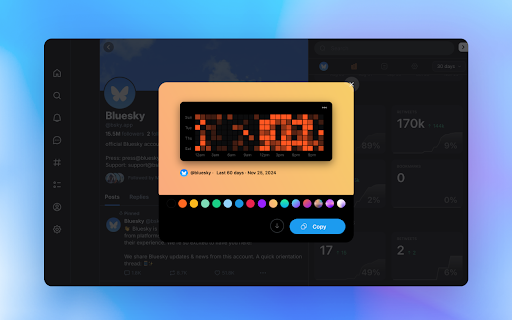 Bluesky Analytics  from Chrome web store to be run with OffiDocs Chromium online