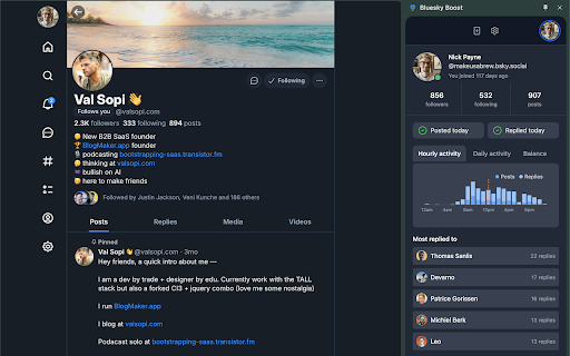 Bluesky Boost  from Chrome web store to be run with OffiDocs Chromium online