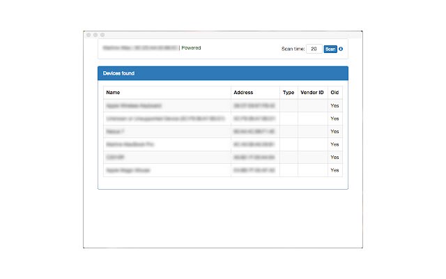 Bluetooth Scanner  from Chrome web store to be run with OffiDocs Chromium online