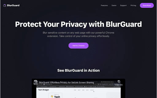 BlurGuard  from Chrome web store to be run with OffiDocs Chromium online