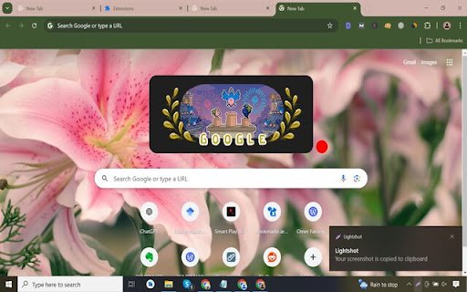Blushing Lilies  from Chrome web store to be run with OffiDocs Chromium online