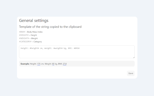 BMI Calculator  from Chrome web store to be run with OffiDocs Chromium online