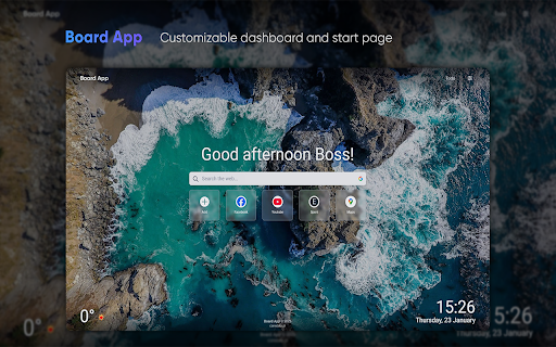 Board App Extension  from Chrome web store to be run with OffiDocs Chromium online