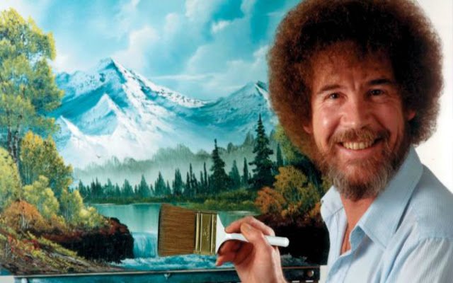 Bob ross na tema para sa mga chromebook mula sa Chrome web store na tatakbo sa OffiDocs Chromium online