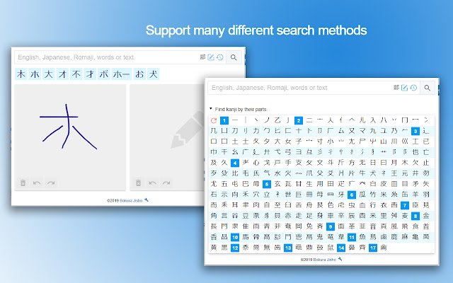 Расширения японского словаря Bokura Jisho из интернет-магазина Chrome будут работать с OffiDocs Chromium онлайн