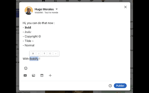 Boldify  from Chrome web store to be run with OffiDocs Chromium online