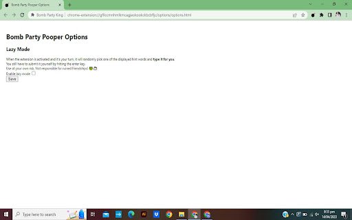 Bomb Party King  from Chrome web store to be run with OffiDocs Chromium online