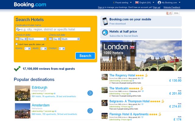 Booking.com de la boutique en ligne Chrome sera exécuté avec OffiDocs Chromium en ligne