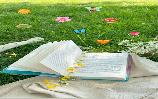 Book in the meadow Wallpaper  from Chrome web store to be run with OffiDocs Chromium online