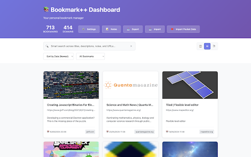 Bookmark++  from Chrome web store to be run with OffiDocs Chromium online