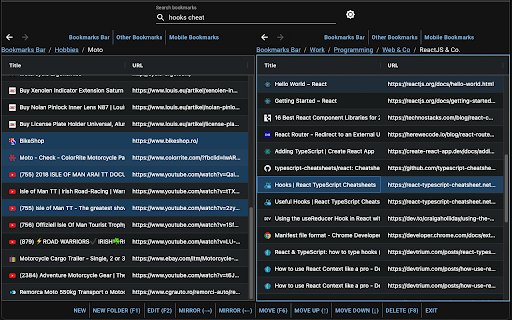 Bookmark Commander  from Chrome web store to be run with OffiDocs Chromium online