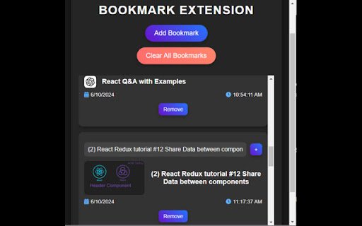 Bookmark Extension  from Chrome web store to be run with OffiDocs Chromium online
