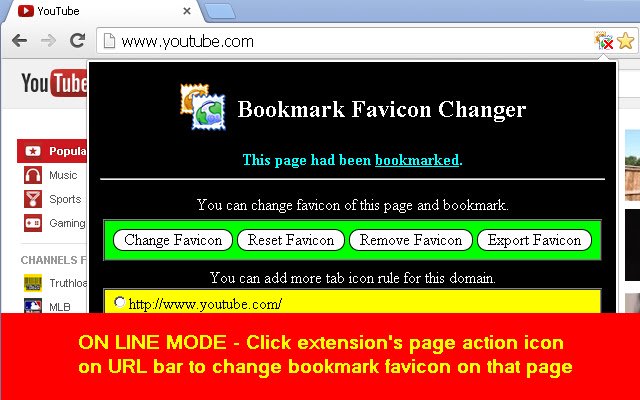 Bookmark Favicon Changer  from Chrome web store to be run with OffiDocs Chromium online