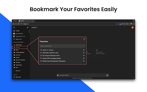 Bookmark Folders for ChatGPT  from Chrome web store to be run with OffiDocs Chromium online