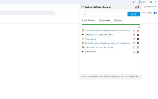 Bookmark  History Quick Search  from Chrome web store to be run with OffiDocs Chromium online