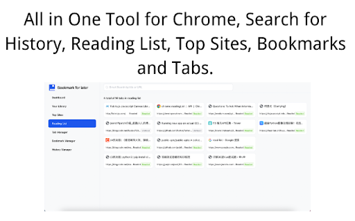 Bookmark Manager Save Tab for Later  from Chrome web store to be run with OffiDocs Chromium online