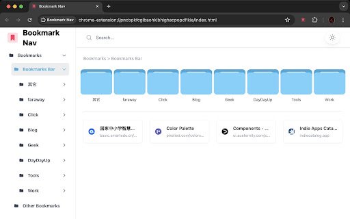 Bookmark Nav  from Chrome web store to be run with OffiDocs Chromium online
