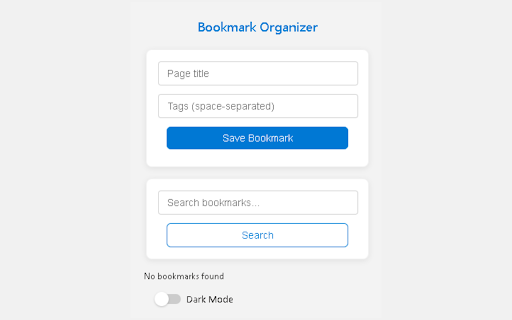 Bookmark Organizer  from Chrome web store to be run with OffiDocs Chromium online