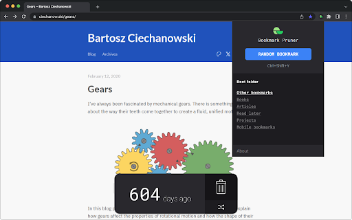 Bookmark Pruner  from Chrome web store to be run with OffiDocs Chromium online