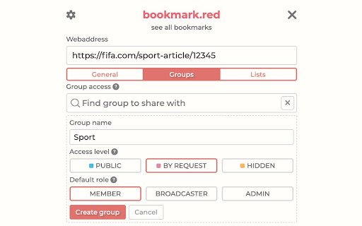 bookmark.red  from Chrome web store to be run with OffiDocs Chromium online