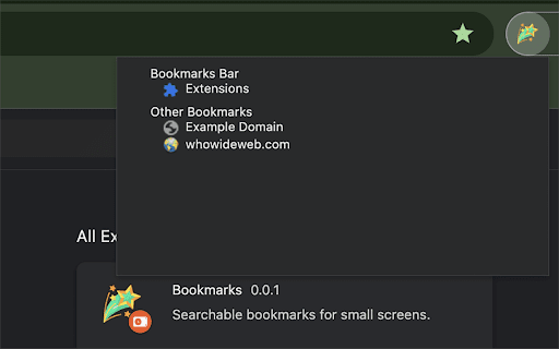 Bookmarks  from Chrome web store to be run with OffiDocs Chromium online