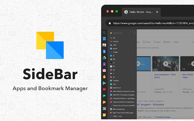 BookMarkSideBar daripada kedai web Chrome untuk dijalankan dengan OffiDocs Chromium dalam talian