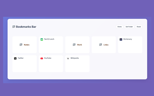 Bookmarks New Tab Page  from Chrome web store to be run with OffiDocs Chromium online