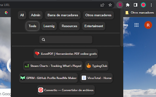 Bookmark Viewer  from Chrome web store to be run with OffiDocs Chromium online