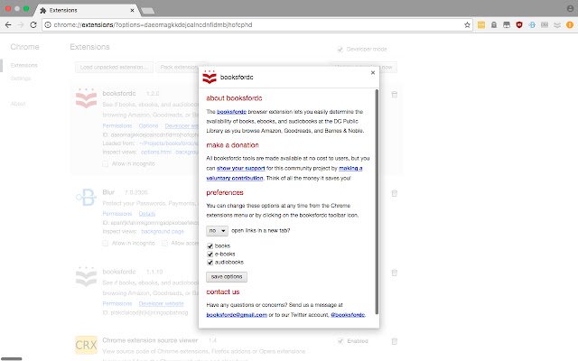 Books for DC  from Chrome web store to be run with OffiDocs Chromium online