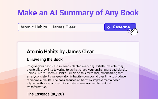 Book Summarizer  from Chrome web store to be run with OffiDocs Chromium online