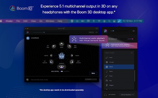 Boom3D 5.1 Surround for Netflix  from Chrome web store to be run with OffiDocs Chromium online