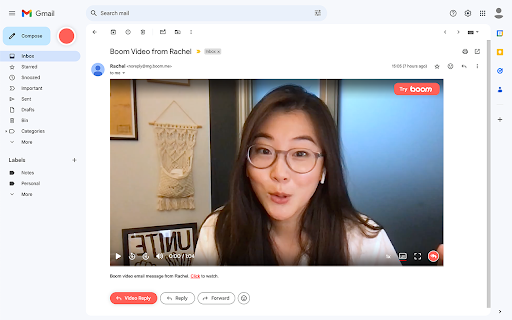 Boom Videos for Gmail  from Chrome web store to be run with OffiDocs Chromium online