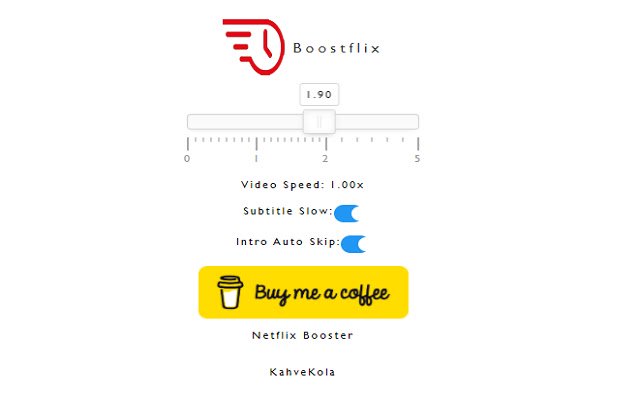 Boostflix mula sa Chrome web store na tatakbo sa OffiDocs Chromium online