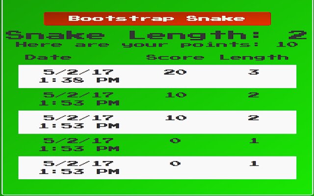 Bootstrap Snake  from Chrome web store to be run with OffiDocs Chromium online