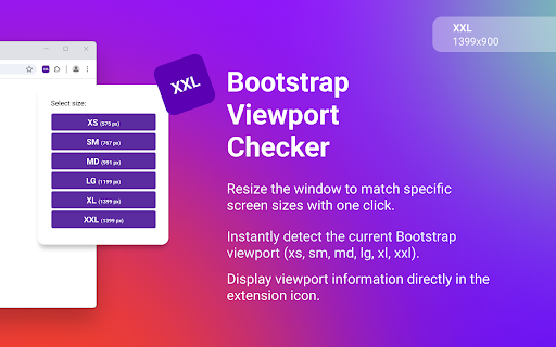 Bootstrap Viewport Checker  from Chrome web store to be run with OffiDocs Chromium online