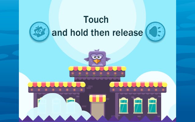 Gra Bouncing Birds ze sklepu internetowego Chrome, którą można uruchomić w trybie online za pomocą OffiDocs Chromium