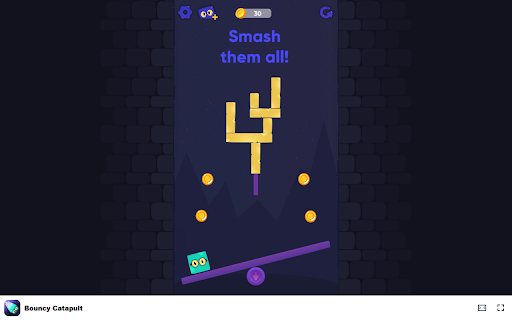Bouncy Catapult Game Launch high and hit all the blocks!  from Chrome web store to be run with OffiDocs Chromium online