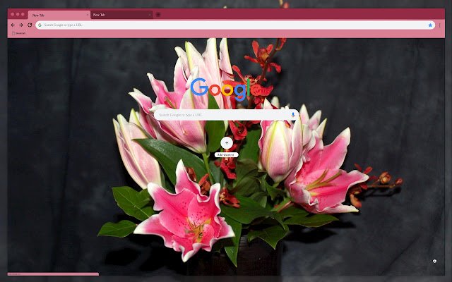 Sejambak bunga merah jambu dari kedai web Chrome untuk dijalankan dengan OffiDocs Chromium dalam talian