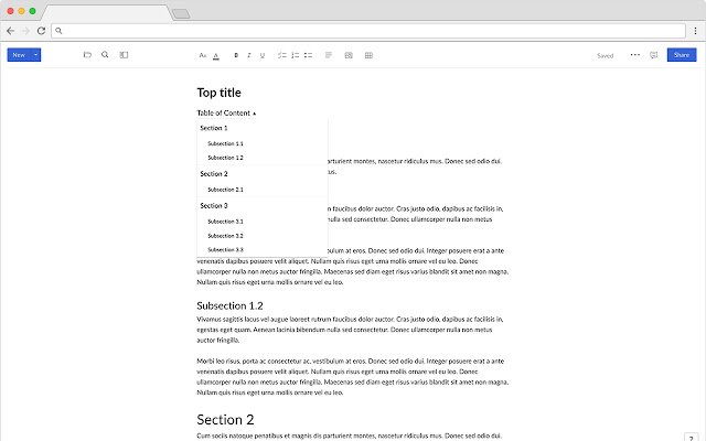 Box Notes Table of Contents de Chrome web store para ejecutarse con OffiDocs Chromium en línea