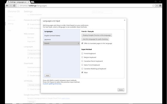 BÉPO  from Chrome web store to be run with OffiDocs Chromium online