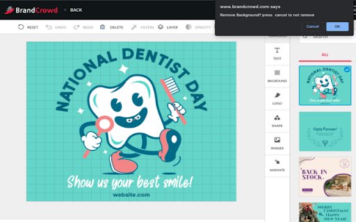 BrandCrowd ByPass  from Chrome web store to be run with OffiDocs Chromium online