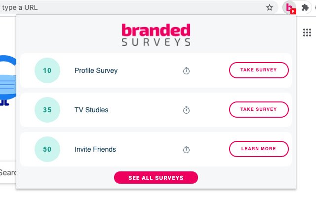 Branded Surveys  from Chrome web store to be run with OffiDocs Chromium online