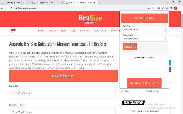Bra Size Calculators from Chrome web store to be run with OffiDocs Chromium online Bra Size Calculators from Chrome web store to be run with OffiDocs Chromium online