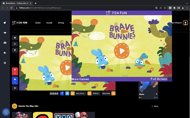 Chrome Web ストアの Brave Bunnies Cartoon Game を OffiDocs Chromium オンラインで実行