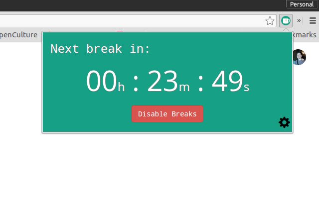 BreakTimer  from Chrome web store to be run with OffiDocs Chromium online